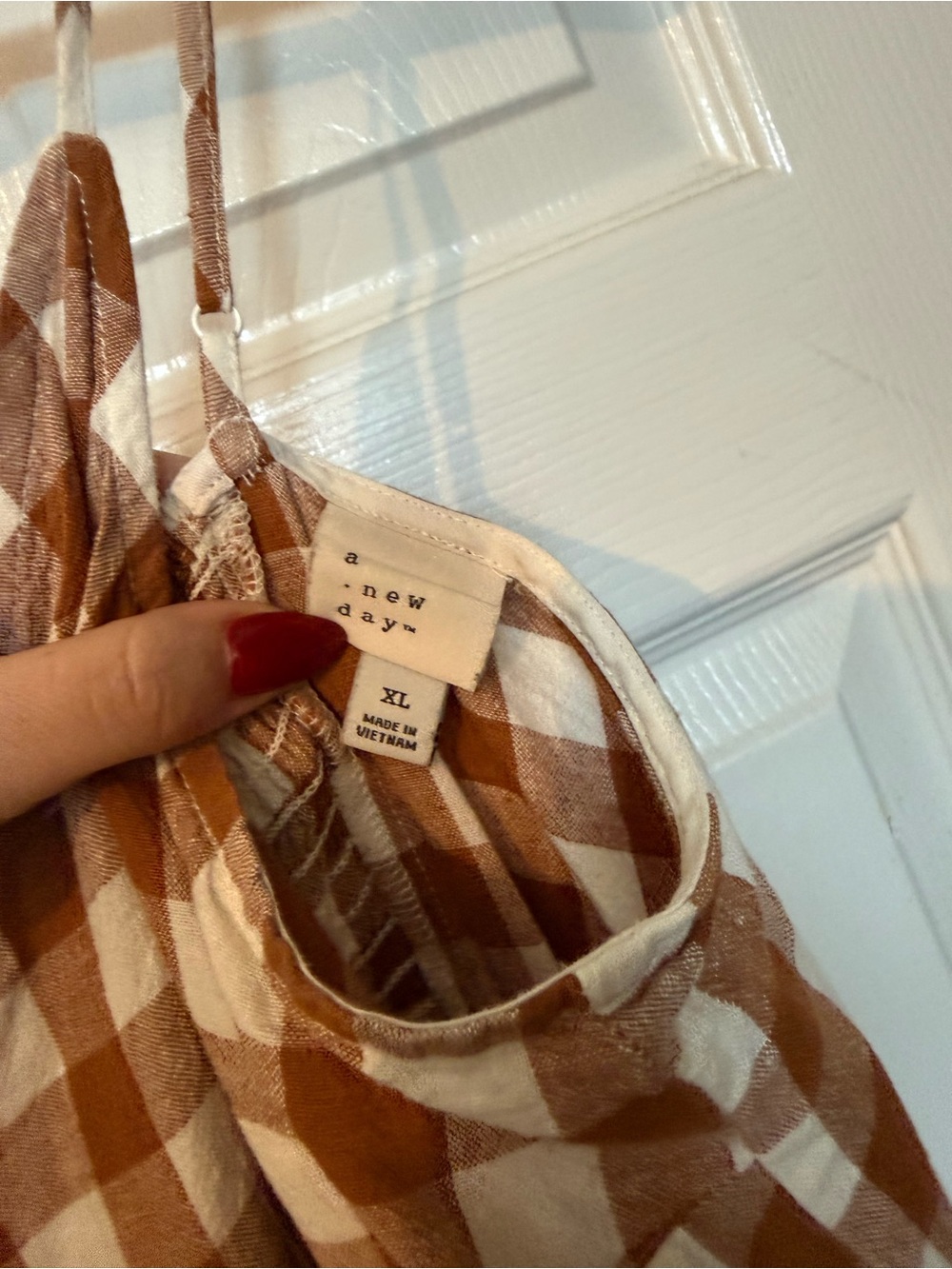 a new day Brown and White Gingham Midi Dress - Picture 4 of 4